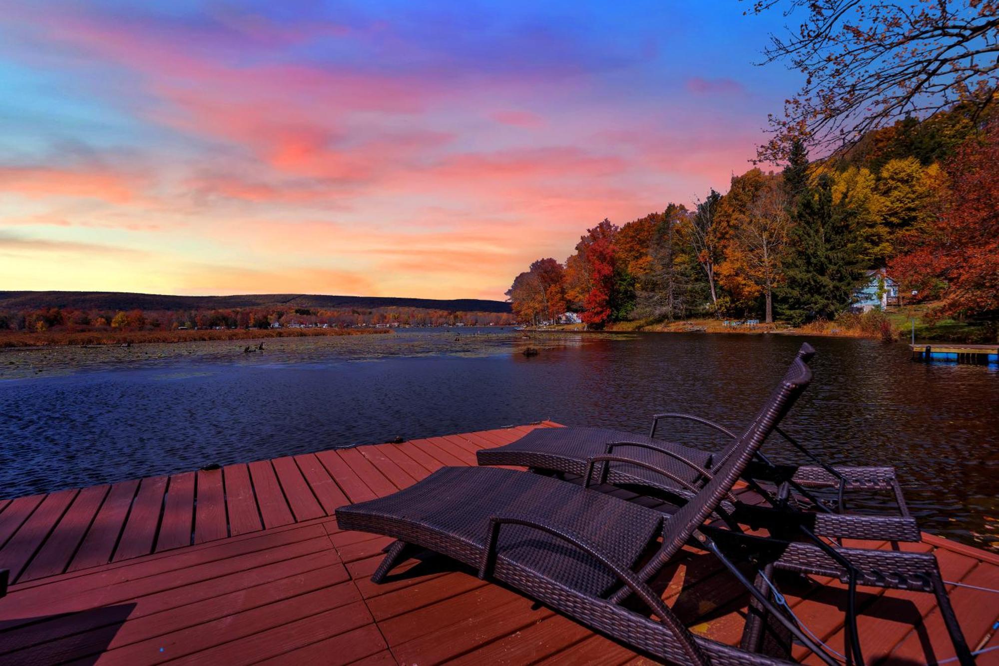Lakefront A-Frame, Dock, Kayaks, Fire Place Lake Ariel Exterior foto